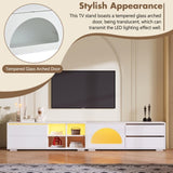 ZUN ON-TREND Modern TV Stand with Fluted Glass Door for TVs Up to 100", Media Console with Sliding Door N721P198932K