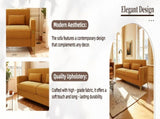 FX-P18-ORLuxury Velvet Sofa with Gold Accents - Modern 3-Seat Couch with Plush Cushions, W57649842