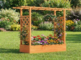 Fir Wood Raised Garden Bed with Side Trellis, 109.2235.56114.30 cm Planter Box with Drainage 88794081