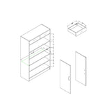 Shoe Storage Cabinet Home Shoe Organizer Five Shelves Two Drawers Curved Metal Handles in Red Cocoa B107P316290