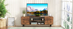 ZUN TV Stand for 55 Inch TV, Entertainment Center with Storage Cabinets, Soft Hinge Door with Handle, 47531925