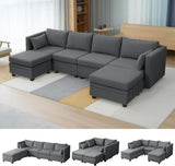 Modular Sectional Sofa with Storage, U Shaped Sectional Couch for Living Room, Convertible Sofa with 18210035