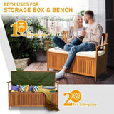 ZUN Wooden Outdoor Storage Bench Large Deck Box, Entryway Storage Bench with Inner Waterproof Dustproof 54513989