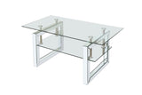 ZUN W 39.4" X D 19.7 " X H 17.7" Transparent tempered glass coffee table, coffee table W100535591