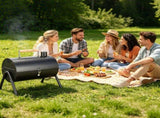 2-in-1 Portable Charcoal BBQ Grill, Dual Air Vents & Chimney Vent, Foldable Iron Barbecue Grill with 20903097