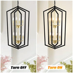 ZUN 8-Light Lantern Tired Farmhouse Ceiling Hanging Light Black Chandelier Metal Modern Pendant Light W1592P209881