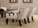 Rustic Style 2pc Side Chair Button Tufted Nailhead Trim Wingback Antique Black And Beige Finish B2741P408973