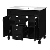 36'' Bathroom Vanity with Top Sink, Modern Bathroom Storage Cabinet with 2 Soft Closing Doors and 2 N710P230231B