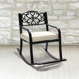 Metal Chair, Outdoor Bench with Cushion, Patio Rocker with Footrest, Weatherproof 25578656