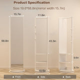 Full-length mirror, rubberwood mirror, 68.8*19.6in Full-length mirror, easy W2987P289172