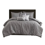 7 PCS Queen Comforter Set Grey B035P319207