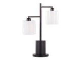 Cannes Contemporary Table Lamp in Black Metal with White Shades B202P224122
