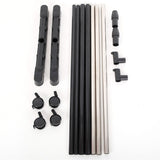 Single-bar Vertical & Horizontal Stretching Stand Clothes Rack with Shoe Shelf YJ-01 Black & Silver 62194653