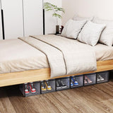 6-Piece Medium Black Plastic Mesh Shoe Box Set - 33x23x14cm, Modular Design for Home Storage 80828150