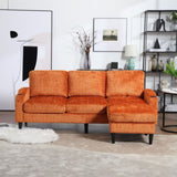UNITED WE WIN Sofa for three, solid wood frame, Chenille fabric, side pocket, with two cup holders, W1568142740