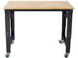 Workbench - 35" Wide Rolling Workbenches for Garage - Adjustable Height, Workshop Tool Bench, Metal W465P190957