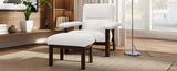 U-Can Modern Accent Chair with Ottoman, Mid Century Lounge Chair with footrest, Comfy Fabric N724P261932K