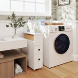 Slim White Bathroom Storage Cabinet , 2 Drawers 25668239