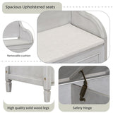 Rustic Style Solid wood Entryway Multifunctional Storage Bench with Safety Hinge 76985453