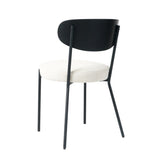 Boucle modern kitchen dining chair Bentwood covered with ash veneer Chair back, metal with black W210132427