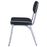 Black and Chrome Upholstered Side Chairs B062P145561
