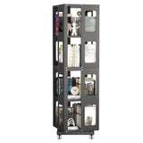 4-Tier All-Steel Rotating Bookshelf with 360&deg Wheels, Large Size Sturdy & Spacious Book Rack, New 60855913