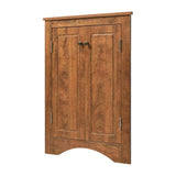 Brown Triangle Bathroom Storage Cabinet with Adjustable Shelves, Freestanding Floor Cabinet for Home 70212675