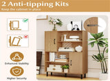 4-Tier Open Shelf Storage Cabinet with 2 Doors, 176 LBS Total Capacity for Entryway & Living 30250140