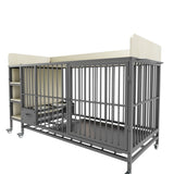 Large pet cage with storage rack, drawers with stainless steel food and water basin, made of iron W3064P245384