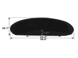 3x2x1/2" Beauty Salon Semicircle Anti-fatigue Salon Mat Black 99799260