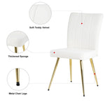 ZUN Modern White teddy wool dining chair, upholstered chair with fabric accent side chair with 17266180