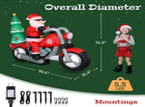 6ft 18W 7 LED Lights Santa Claus Rides Motorcycle Garden Santa Claus Decoration 34343465