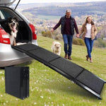 ZUN Dog Ramp for Car, 71" Long & 20" Wide Folding Portable Pet Stair Ramp with Non-Slip Rug Surface, W2277P231463