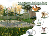 Large Metal Chicken Coop, Walk-in Chicken Run,Galvanized Wire Poultry Chicken Hen Pen Cage, Rabbits 85248762