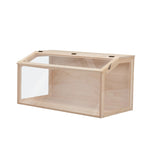 ZUN Wooden Hamster Cage Small Animals House, Acrylic Hutch for Dwarf Hamster, Guinea Pig, Chinchilla, W2181P152982