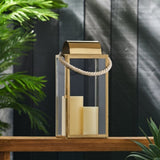 ZUN LARRY 19"H STAINLESS STEEL LANTERN 72176.00GLD