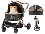 EchoSmile 4 in 1 Pet Stroller, Folding Lightweight Cat & Dog Stroller with Detachable Carrier, T2602P306354