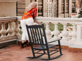 68.5*86*115CM Square Wooden Rocking Chair Wavy Backboard Black 40856754