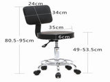 Adjustable Salon Stool with Back, 360&deg Swivel Round Beauty Stool, Height 19-25 Inch, Black 77895259