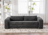 71" 2-in-1 Pull Out Foldable Loveseat Sofa Bed with Armrest & Backrest Pillows, Convertible Chenille W3118P388902