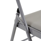 6pcs Elegant Foldable Iron & PVC Chairs for Convention & Exhibition Gray 14327127