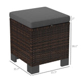 2 Pieces Wicker Outdoor Ottomans 04920021