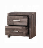 Contemporary Oak Finish Wooden Nightstand Two Drawers Storage Bedroom Furniture 1pc Beside Table B011P317179