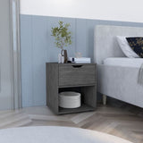 19.7" H Nightstand End Table with Open Shelf,Ligth Gray B097P167407
