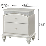 Platinum 2-drawer Nightstand B062P181314