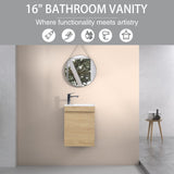 ZUN 16" Floating Bathroom Vanity with Sink, Wall-Mounted Small Bathroom Storage Vanity Cabinet with W1573P168717