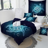 Turtle Queen Bedding Set for Boys Girls 3 Piece Beach Theme Duvet Cover Teal Turquoise Sea Turtle 20254041