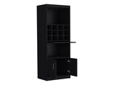 Pisek Bar Cabinet 5-Tier, Wine Cabinet, Liquor Cabinet, 12 Bottle Cubbies, 5 Shelves, Black B097P199747