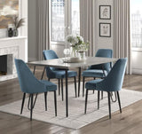 Modern Sleek Design Dining Table 1pc Light Gray Wooden Top Black Finish Metal Legs Dining Furniture B011134426