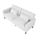 White Corduroy, Modern Sofa With Two Pillows, Suitable For Living Room, Lounge 95386034